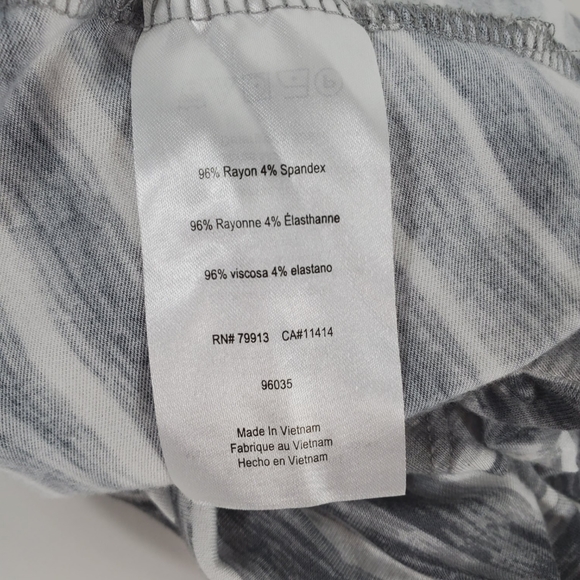 Maternity Full Length Skirt Grey White Stripes Size XL - Picture 4 of 6